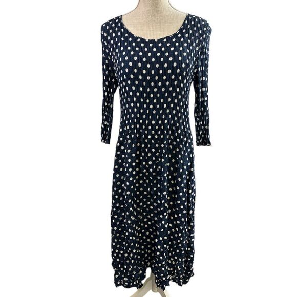 Alquema Dress 3/4 Length Sleeve Pleated Crinkle Crush Alquema size 2 / US 10-12 - Picture 3 of 12